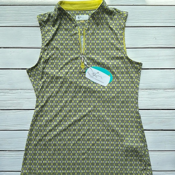NWT Greg Norman Sleeveless Shirt Green Blue size Small - Picture 1 of 5